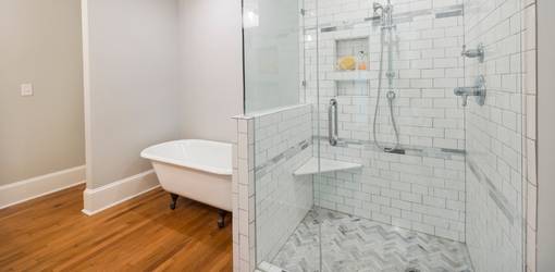Glass Shower Door and bath tub