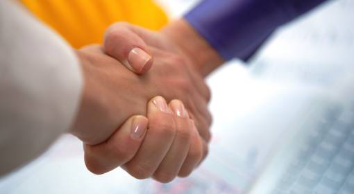 Handshaking of a satisfied customer